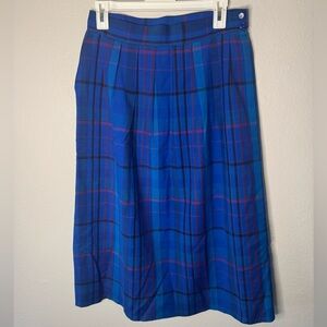 Vintage Miss Pendleton Virgin Wool Skirt Heritage Print Plaid Tartan